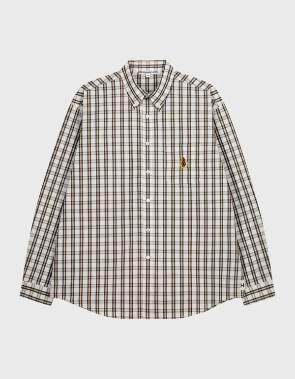 CREST WASHED CHECK SHIRT / Ivory