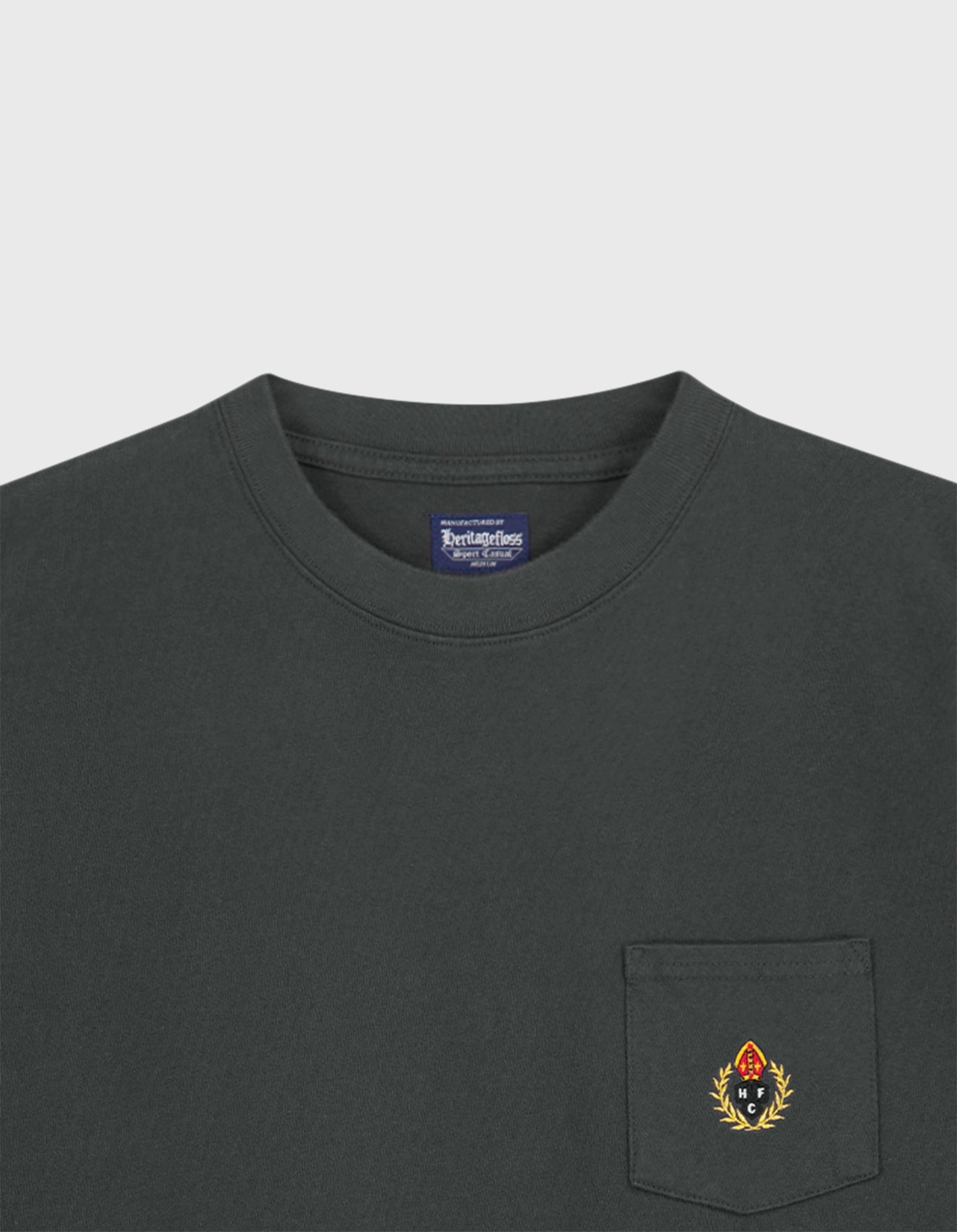 헤리티지플로스 CREST WASHED 14S POCKET T-SHIRT / Charcoal 상품 이미지 2