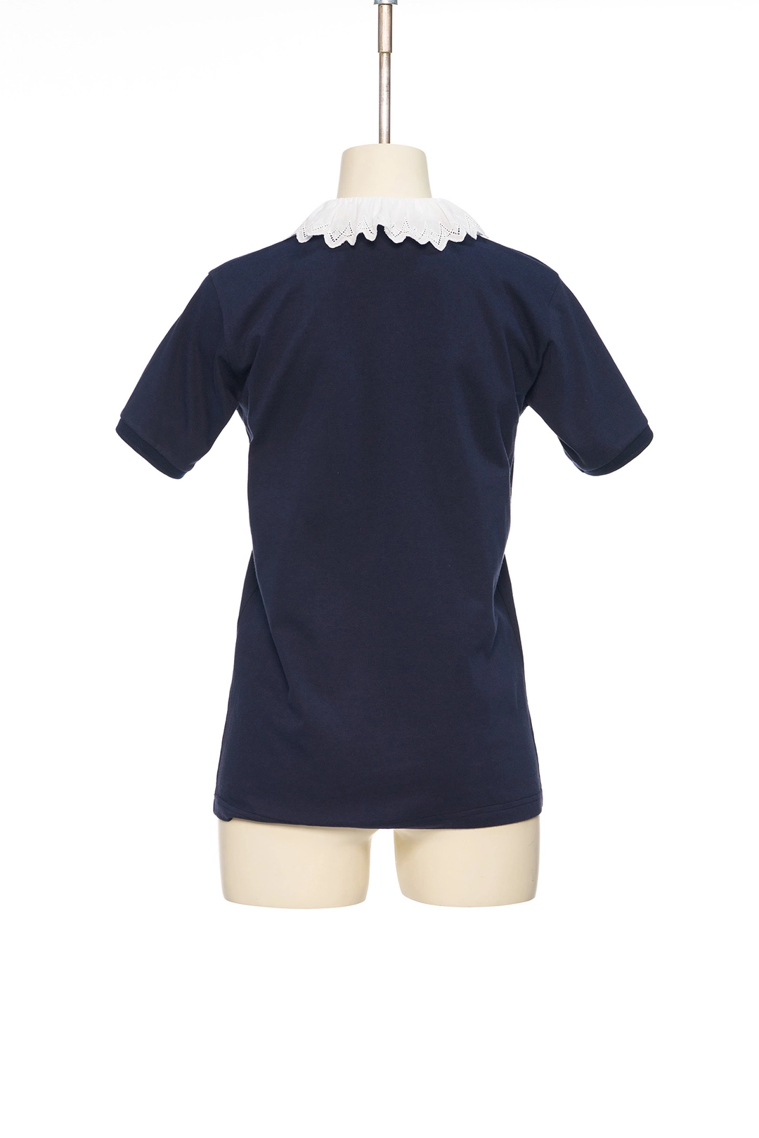 푸쉬버튼 SS26 ZERO NAVY LACE COLLAR PIQUÉ TEE 상품 이미지 3