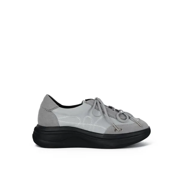 NOA TIE PLATFORM SNEAKERS / GREY