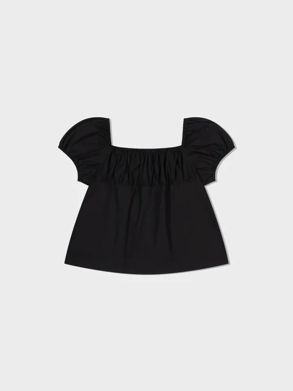 Shirring Cotton Top_Black