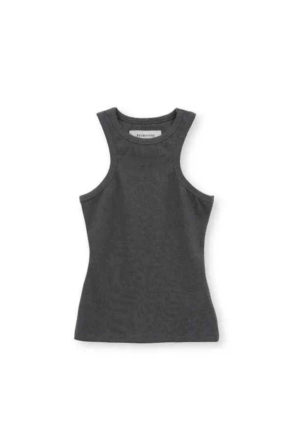 W Halter Neck Sleeveless, Charcoal