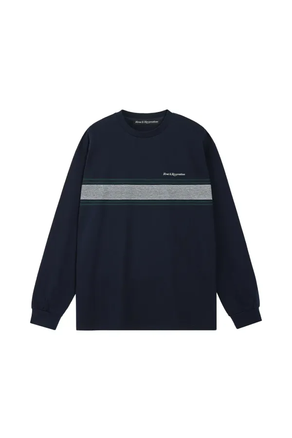 CREWNECK LONG SLEEVE T-SHIRT - NAVY
