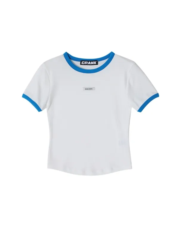 CREW NECK RINGER TOP_WHITE