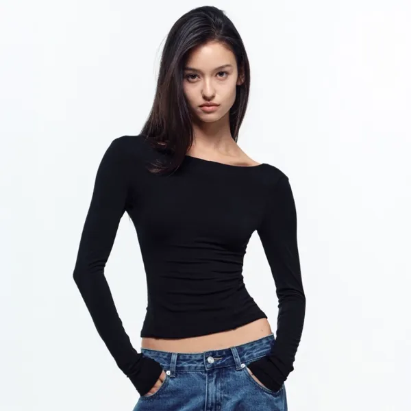 DEEP SCOOP BACK T (BLACK)