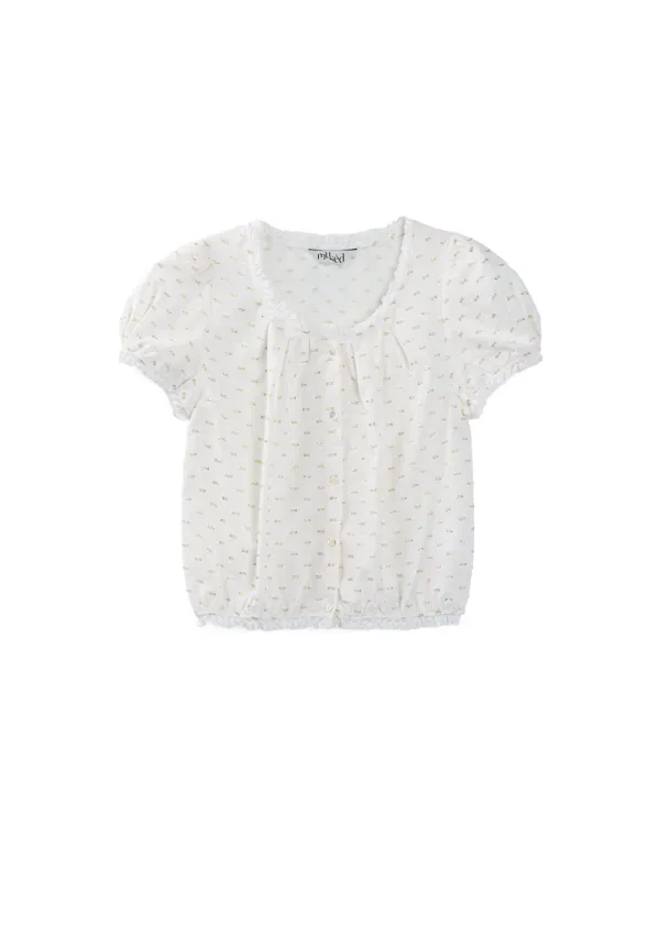 [Exclusive] Mused Bonnie Crop Blouse - White