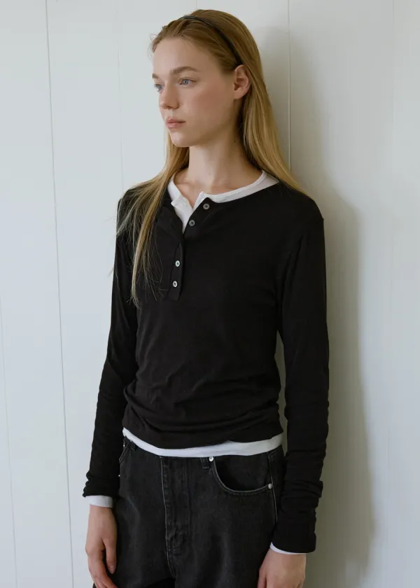 Button t-shirt (3colors)