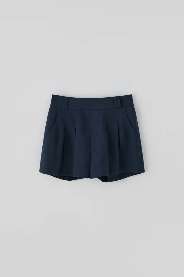 T/T Oat pleats skirt pants (navy)