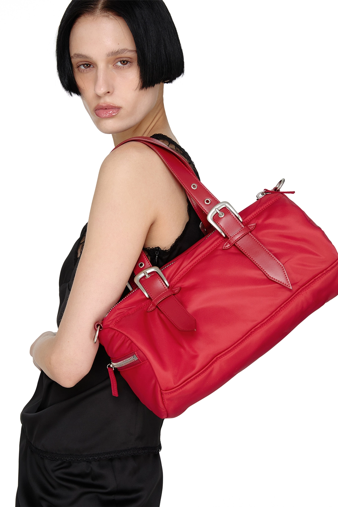 썬번프로젝트 PADDED SYMBOL TRAVEL BAG, RED 상품 이미지 2