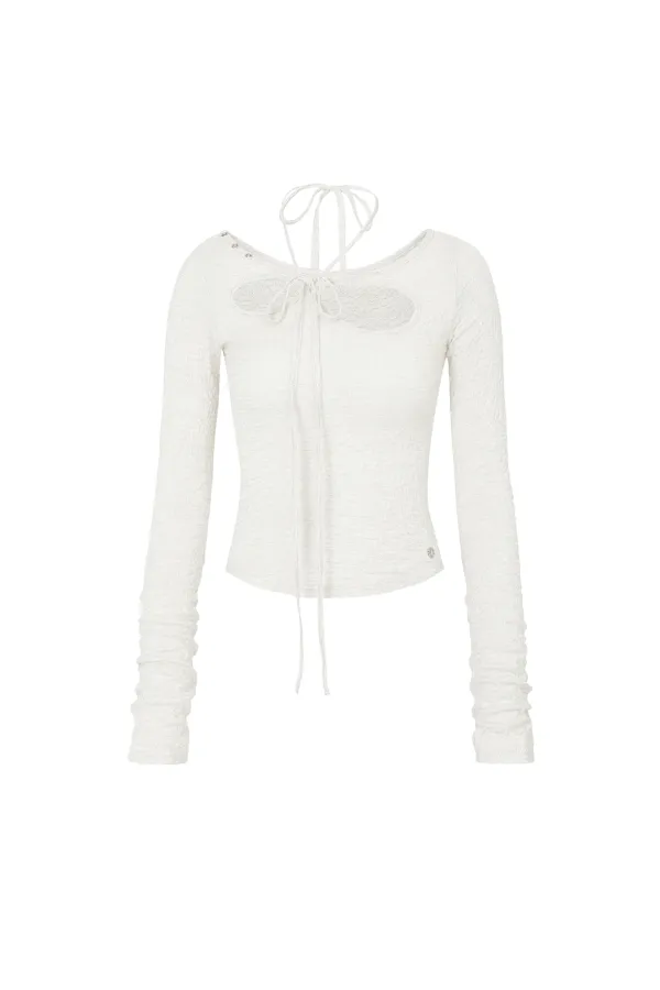 WRINKLED ORCHID TOP ivory