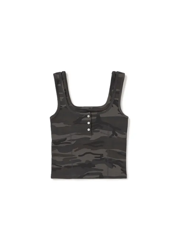 DOUBLE LAYERED TANK TOP CAMO (DARK GREY)