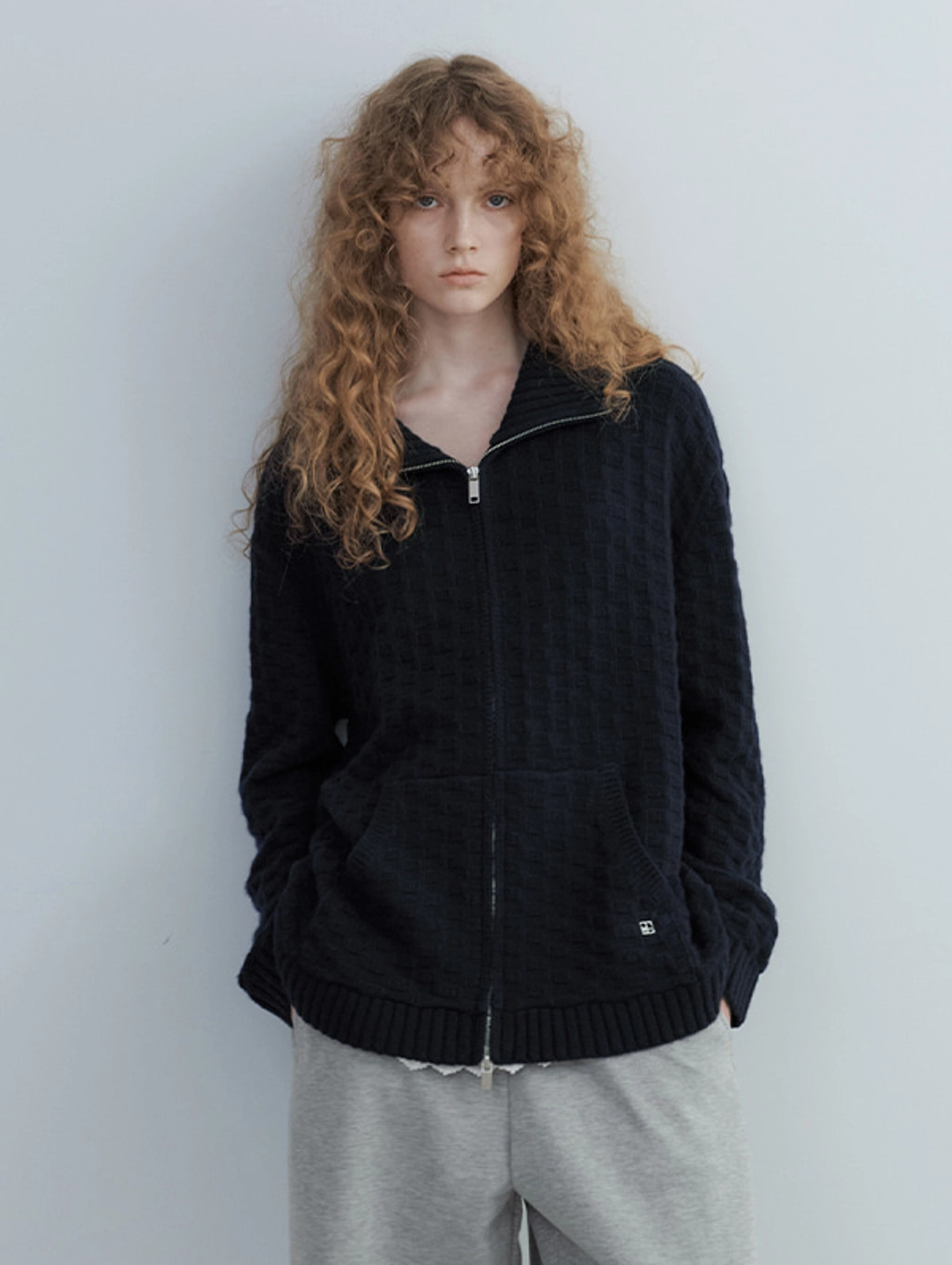 오디에스 Merino Weave Zip-Up (Midnight Navy) 상품 이미지 1