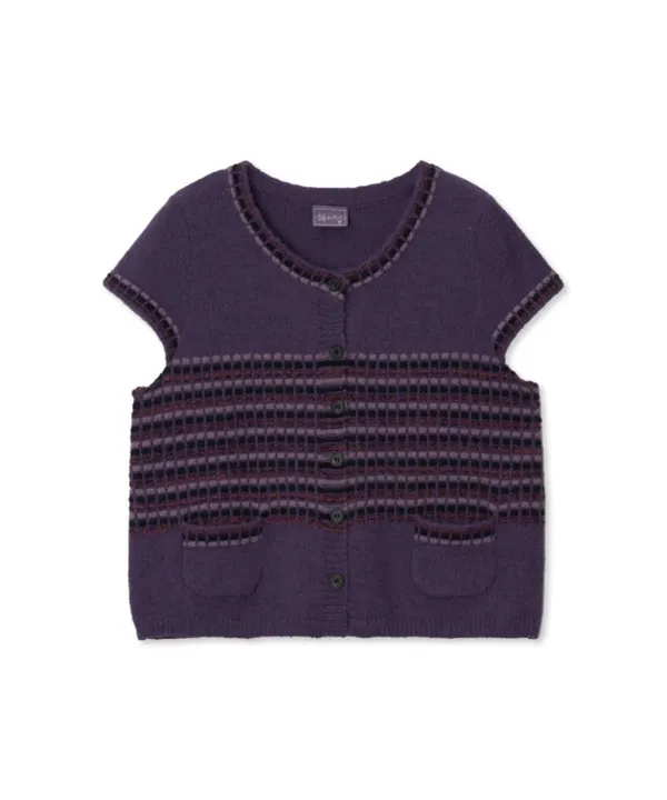 들꽃 니트 베스트 (purple)