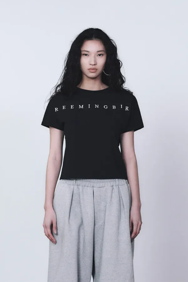 Horizon Logo Crop T-Shirts [ Black ]