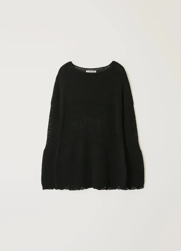 Multi-Texture Net Knit - Black