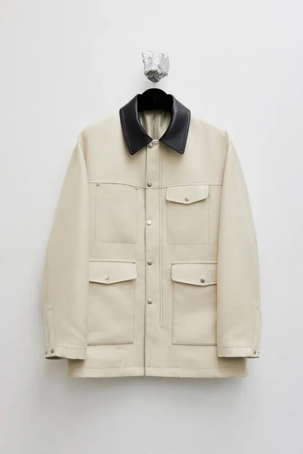 Leather Collar Hunting Jacket