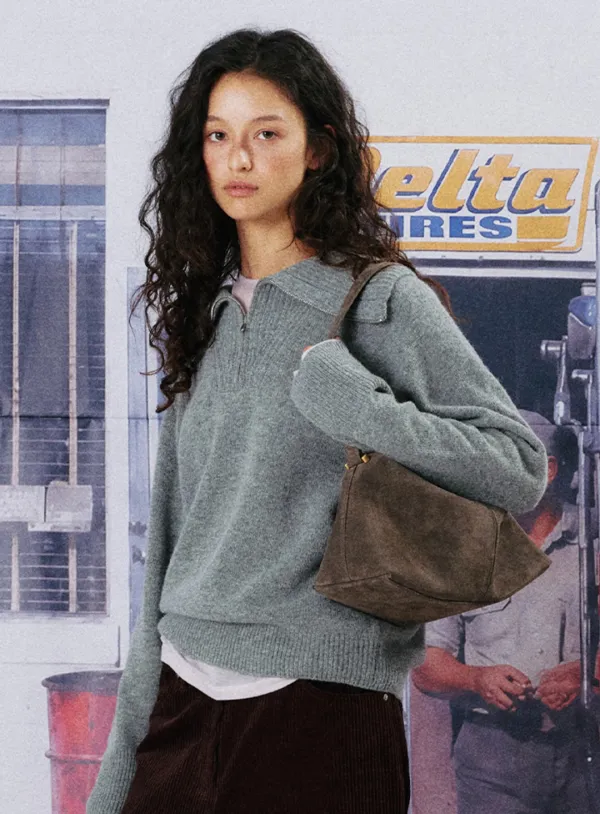NUUS SHOULDER BAG_BROWN SUEDE