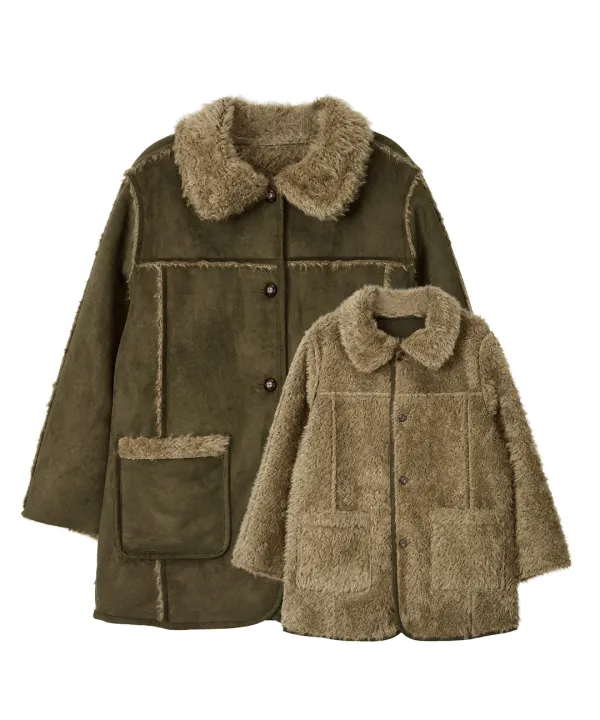 Reversible Suede Half Mustang-Khaki