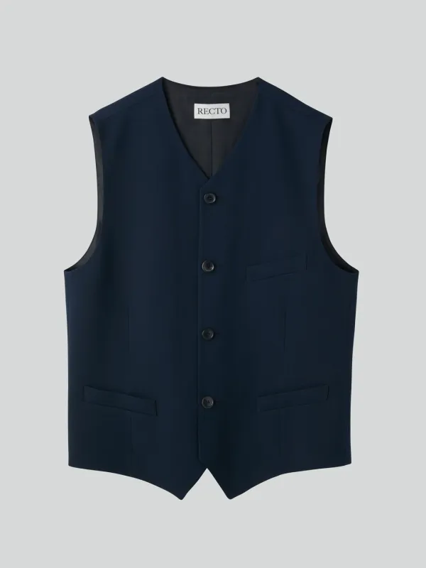 STRAP DETAIL SUIT VEST (DARK NAVY)
