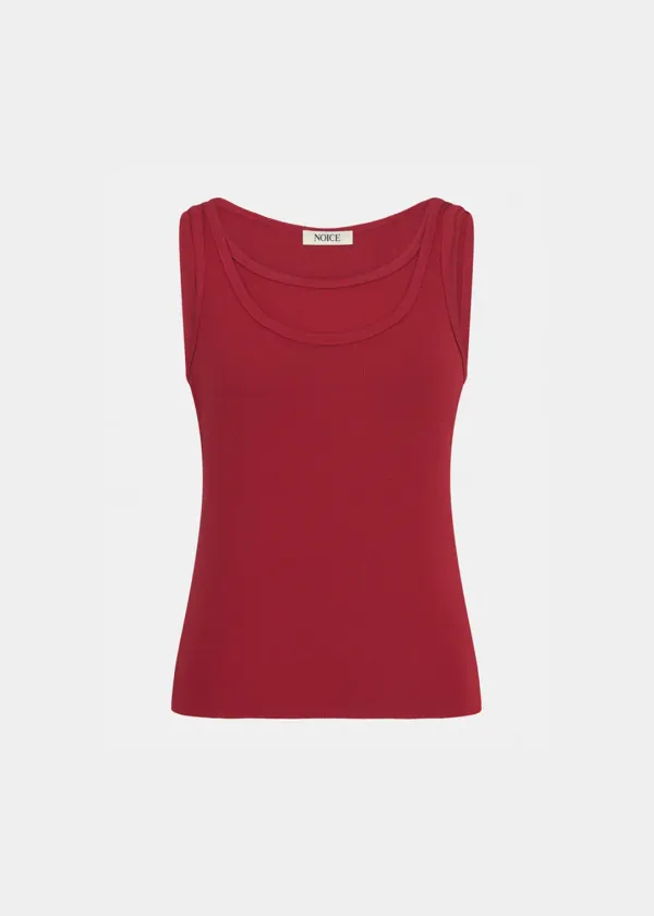 W LAYER SLEEVELESS TOP - RED
