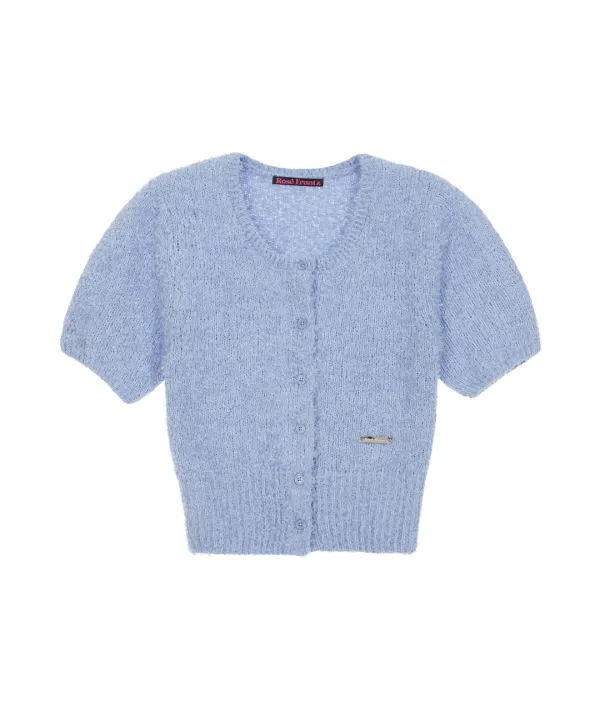 Puff Hairy Half Cardigan [Sky Blue]