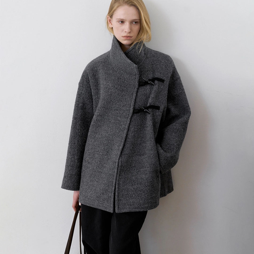 아뜰리에 나인 (CT-1495)HAIRY WOOL OVERSIZED TOGGLE HALF COAT 상품 이미지 2