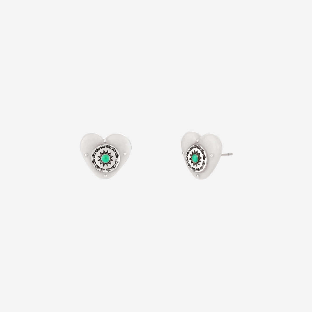 엔프프 totem heart earrings-ivory 상품 이미지 1