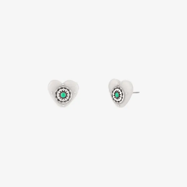 totem heart earrings-ivory