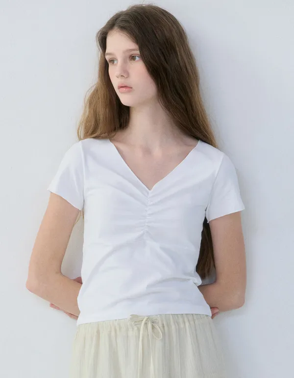 Alice Shirring T-Shirt (White)