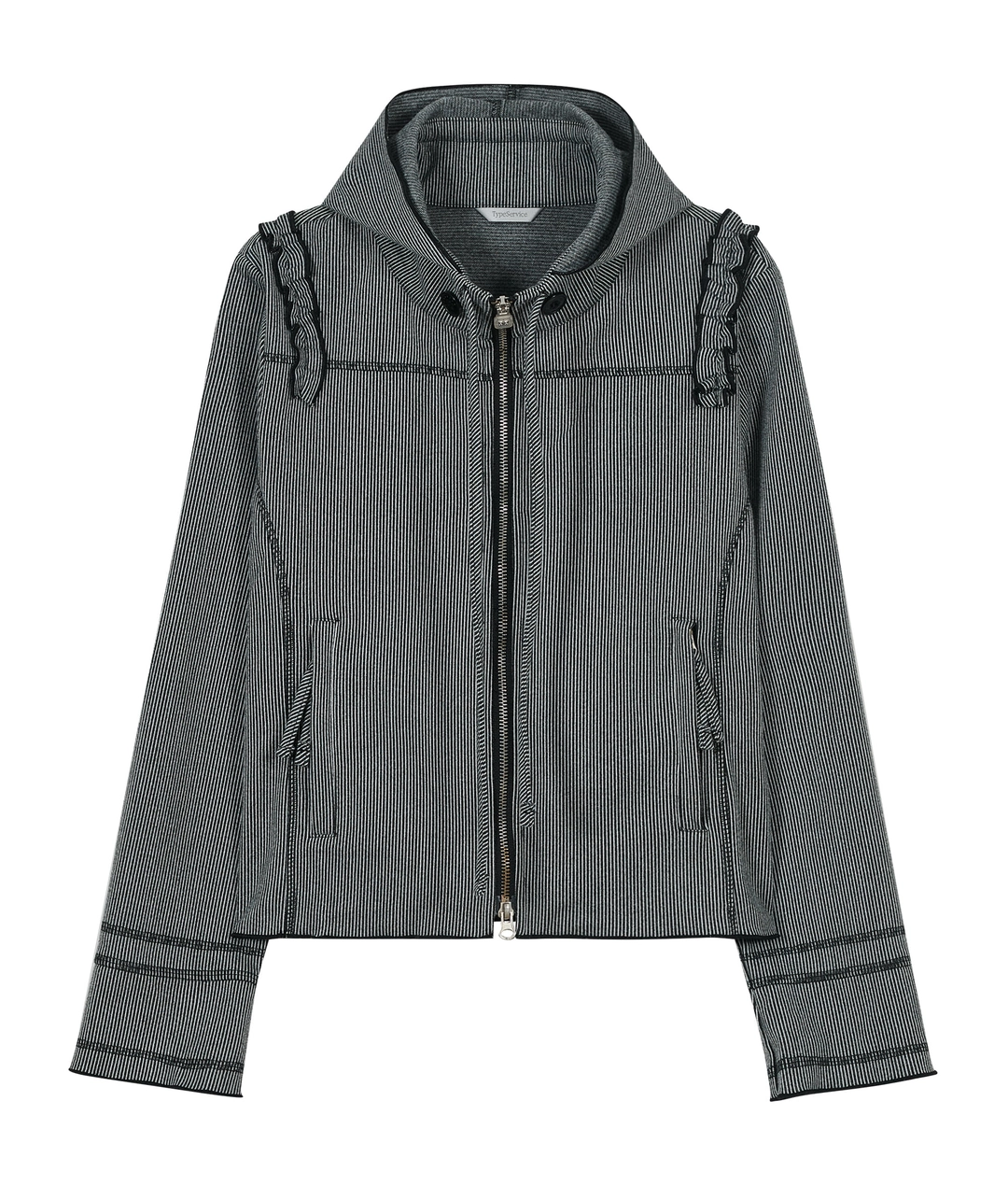 타입서비스 Ruffle Stitch Hoodie Jacket [Gray] 상품 이미지 3