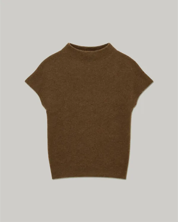 [New Color] Poin Short-sleeve Half Turtleneck Knit_4color