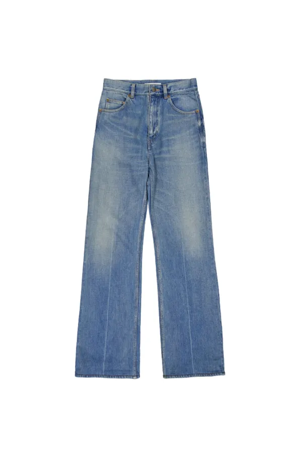 클래식 스트레이트 데님 팬츠 - 블루