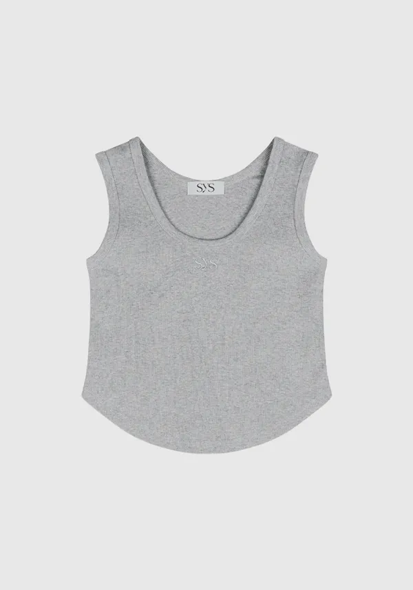 ROUND SLEEVELESS_MELANGE GRAY