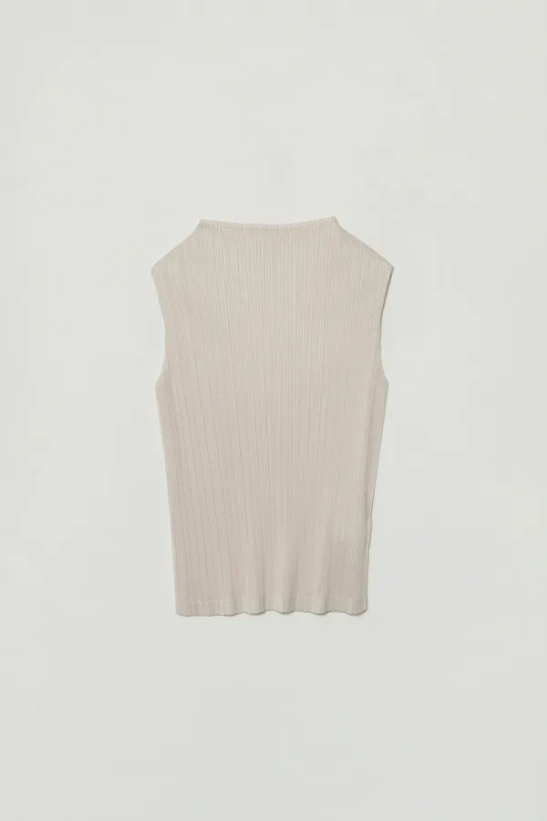 LYNE PLEATED SLEEVELESS TOP_CREAM