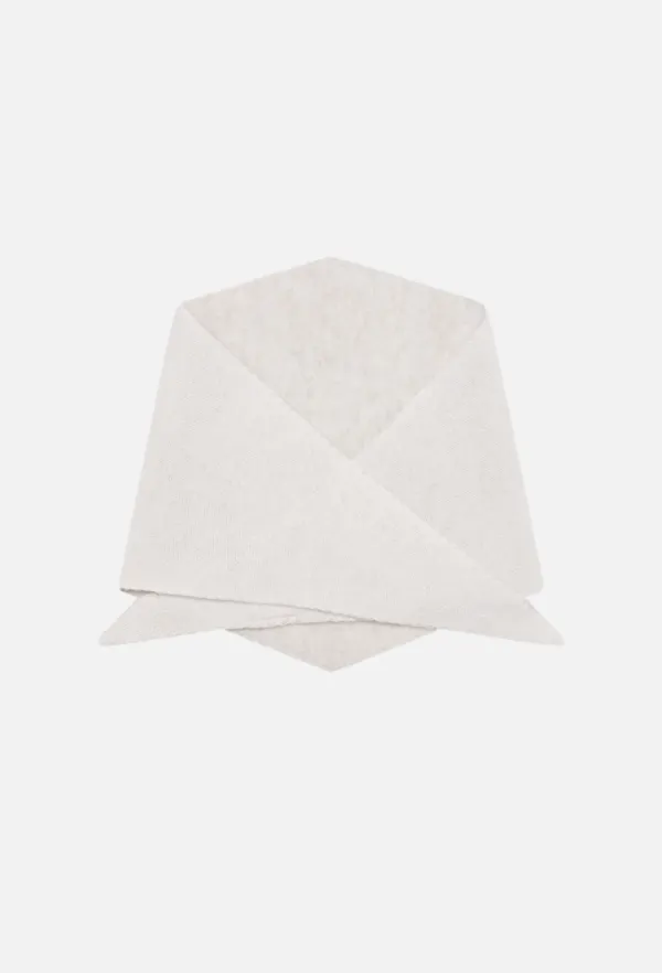 Cashmere Reversible Triangle Scarf (Ivory)