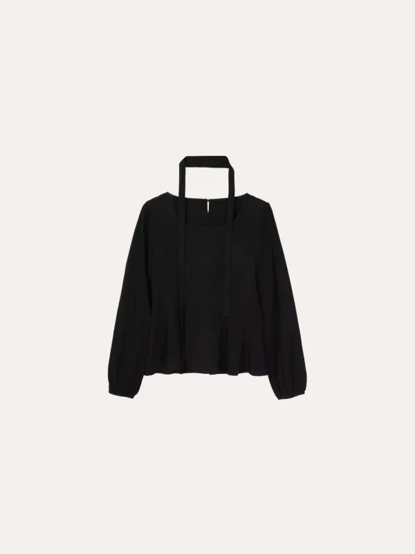 헤르엔 스퀘어넥 블라우스[BLACK]*오늘 출발