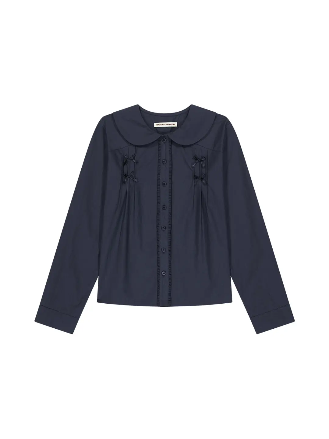 마가린핑거스 RIBBON PINTUCK BLOUSE (NAVY) 상품 이미지 3