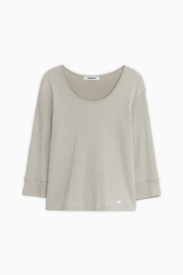 PUNCHING SLIM T-SHIRT, CREAM