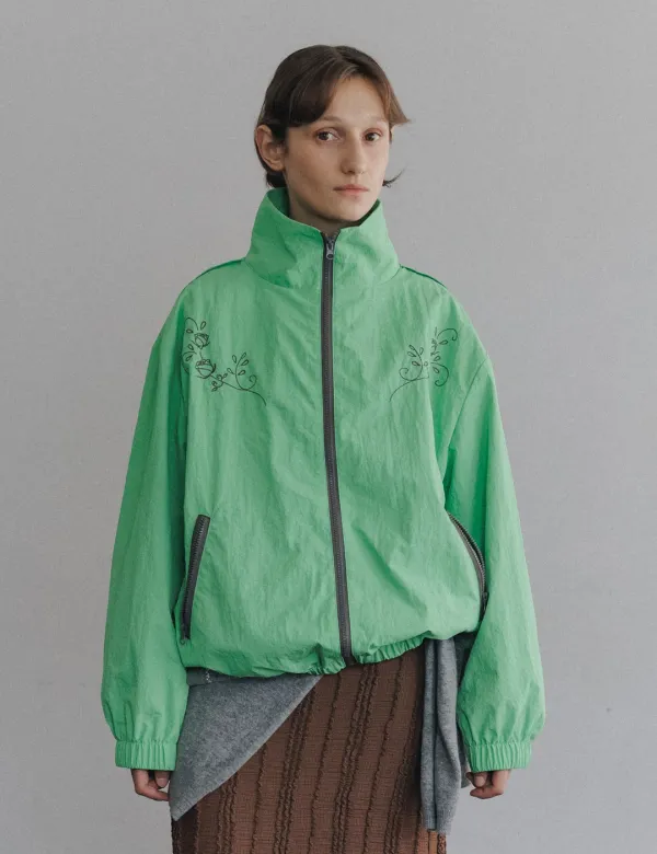 Louise Embroidery Blouson (Emerald Green)
