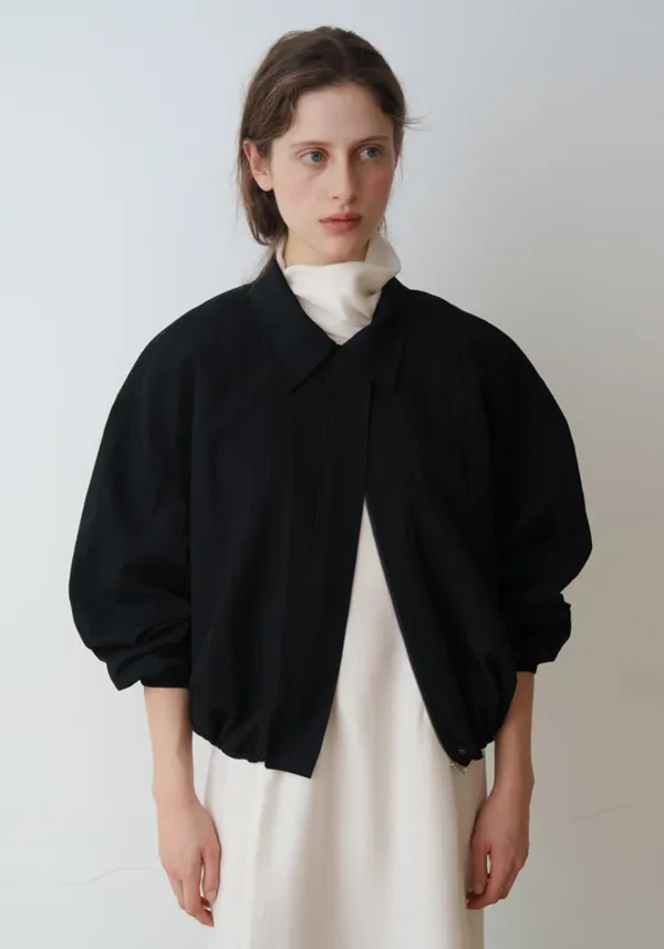 VOLUME SLEEVE BLOUSON JUMPER_BLACK_OF1C2XJK01BKA
