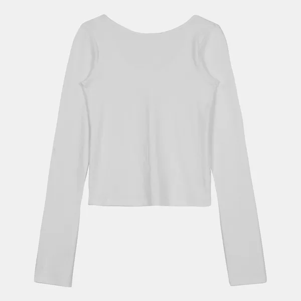 back scoop neck long sleeves (ivory)