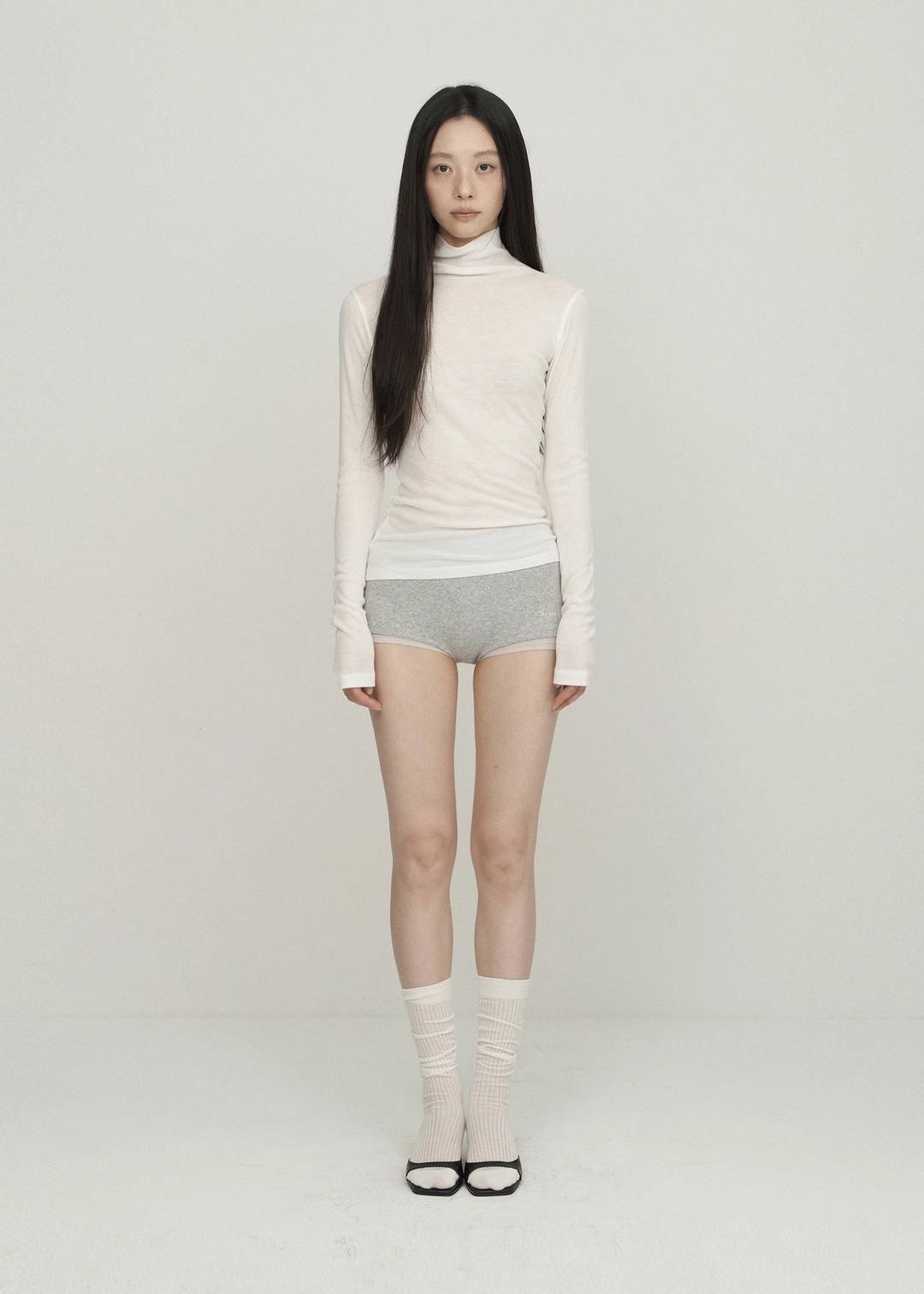 보헤미안서울 BASIC TENCEL TURTLE NECK T, IVORY 상품 이미지 2