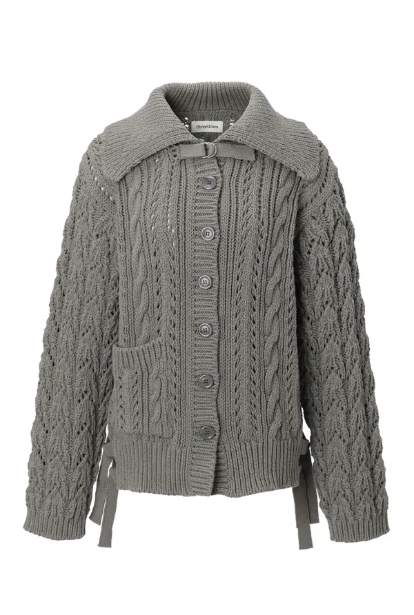 Toffee cable cardigan