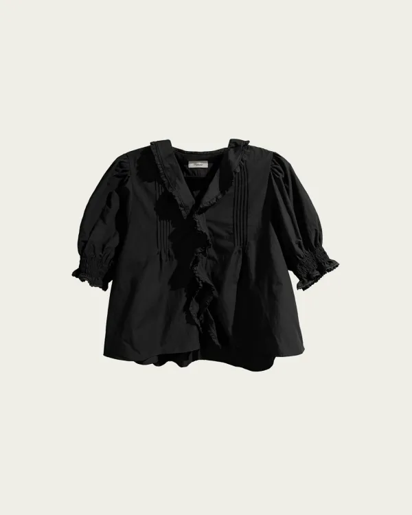 (9차) Rosie Ruffle Blouse - Charcoal