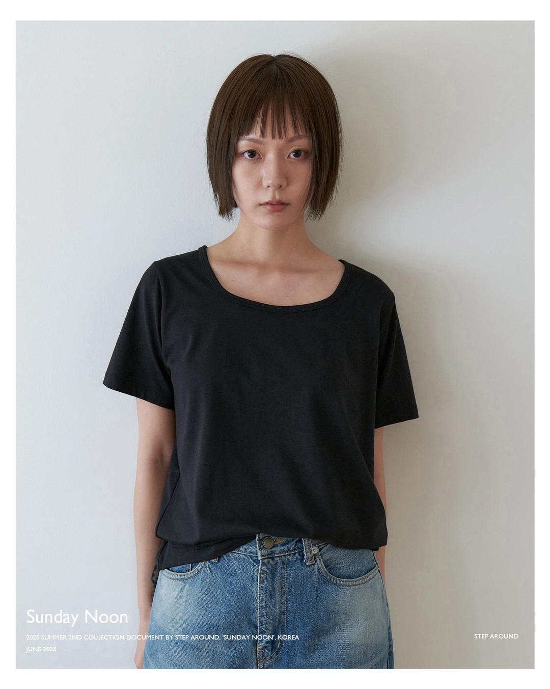 스텝어라운드 Square neck comfortable T-shirts_BLACK 상품 이미지 2