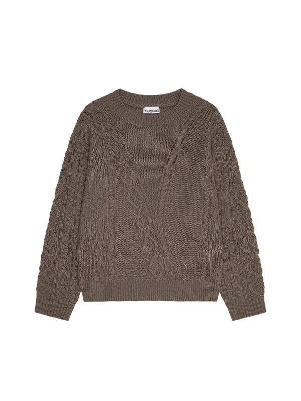 [09.28 예약 발송] MIXED CABLE WOOL KNIT [BROWN]