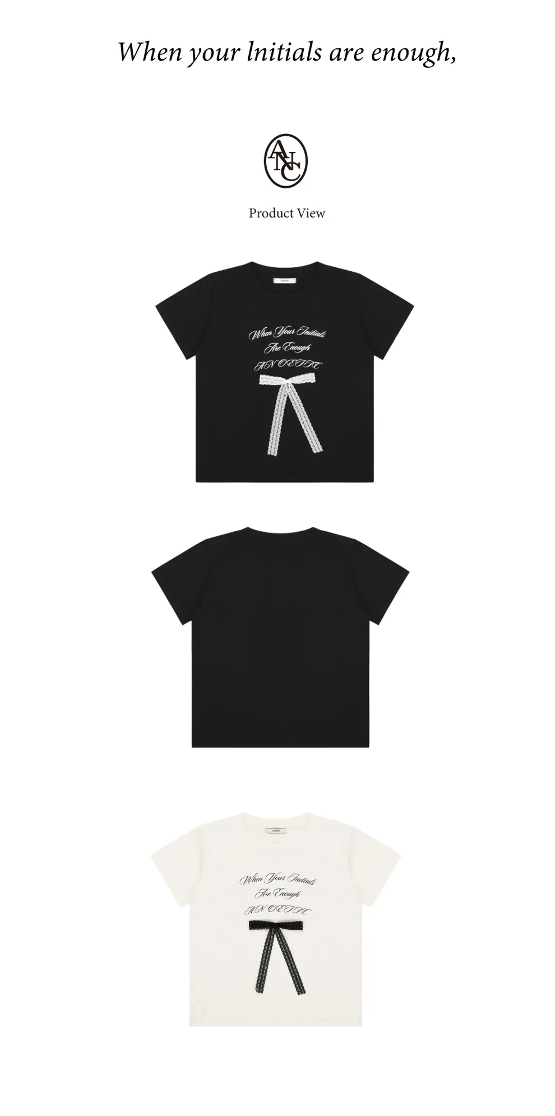 아노에틱 LACE RIBBON T-SHIRT_BLACK 상품 이미지 1