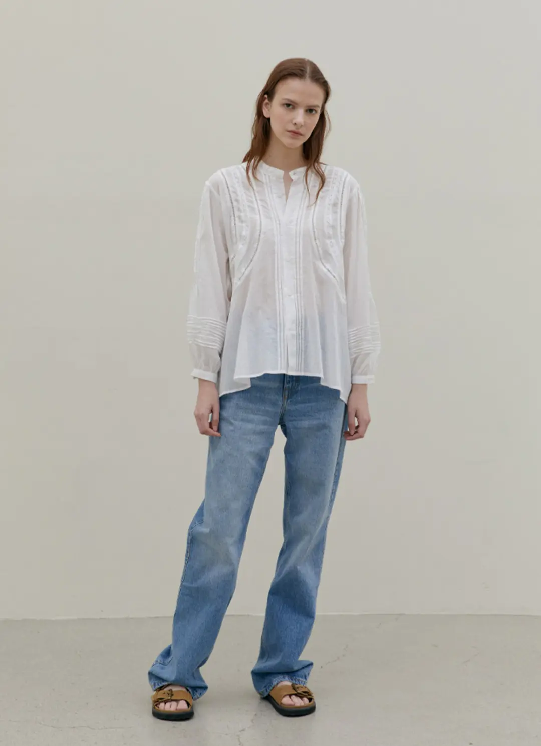 오브오브 [4차] Serre Pintuck Blouse_Ivory 상품 이미지 2