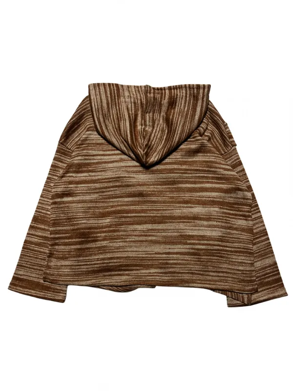 COZY LACE-UP KNIT TOP BROWN