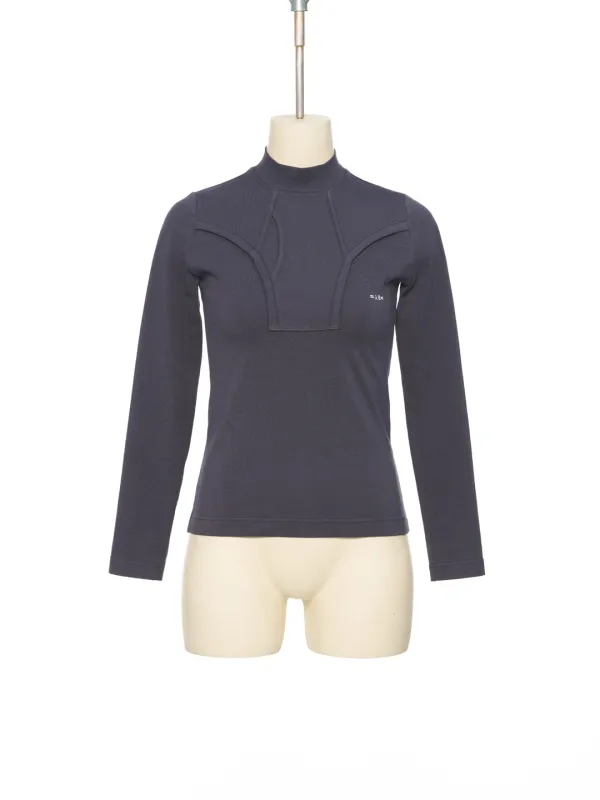 FW25 GRAY BRIEF MOTIF JERSEY TOP